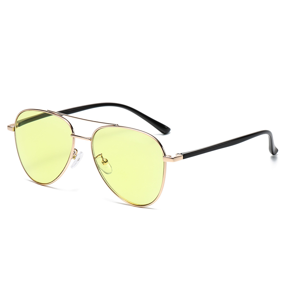 Aviator Metalen Bril, Nachtfilter Kleurveranderende Multifocale Leesbril