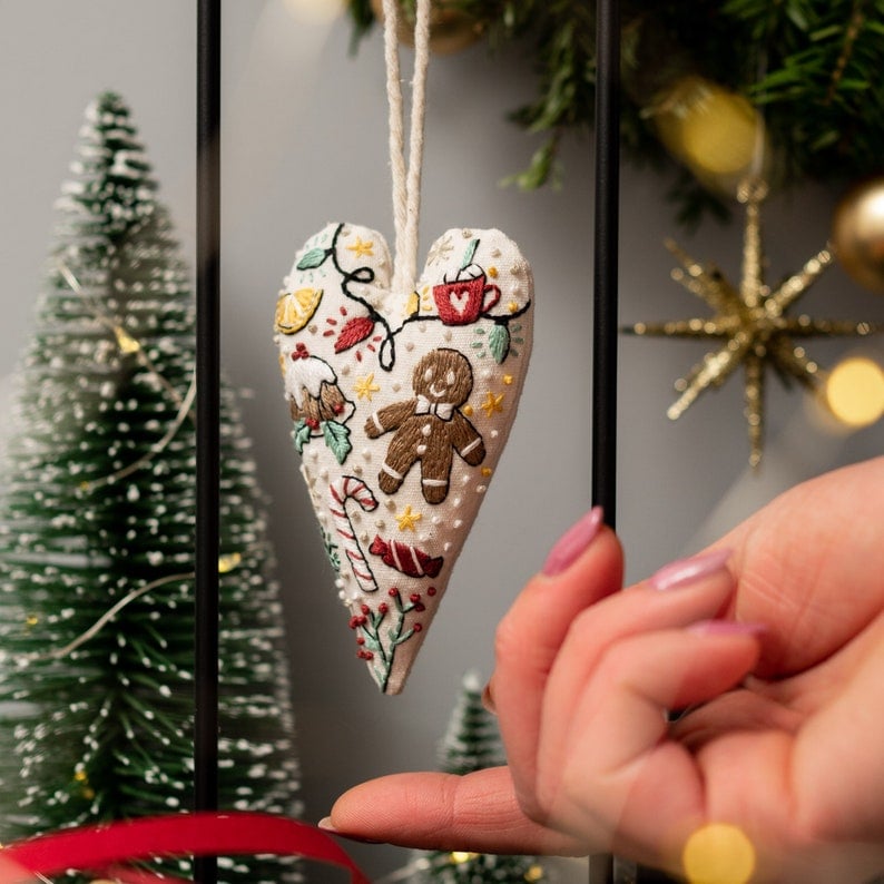 DIY Hartvormige Kerstversiering/versieringsset