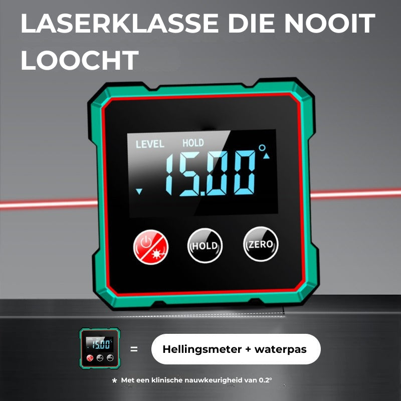 🔥4-Zijdige Magnetische Digitale Hoekmeter met Laser