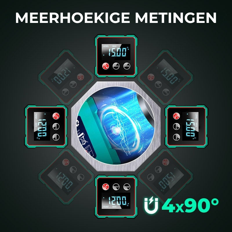 🔥4-Zijdige Magnetische Digitale Hoekmeter met Laser