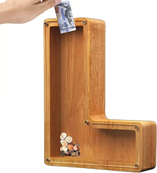 Spaarbank Letter - houten Cadeau voor Kinderen