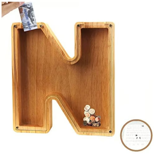 Spaarbank Letter - houten Cadeau voor Kinderen