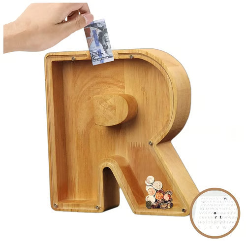 Spaarbank Letter - houten Cadeau voor Kinderen