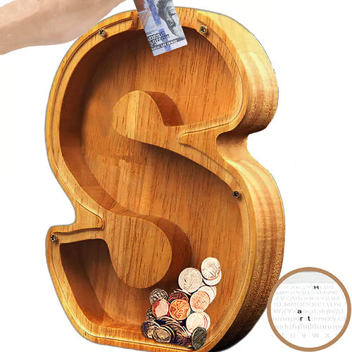 Spaarbank Letter - houten Cadeau voor Kinderen