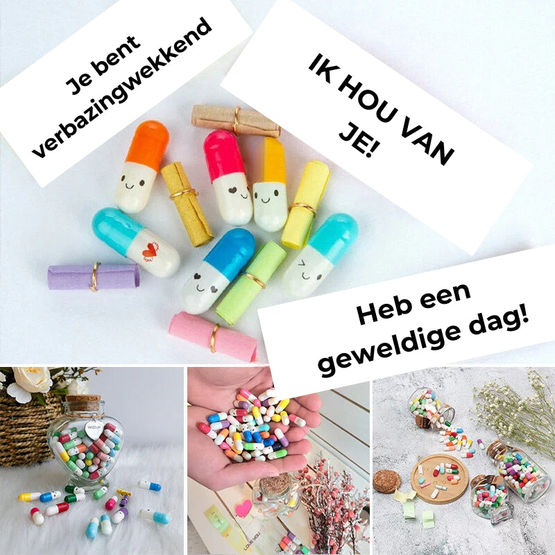 Cadeaufles met berichtcapsules