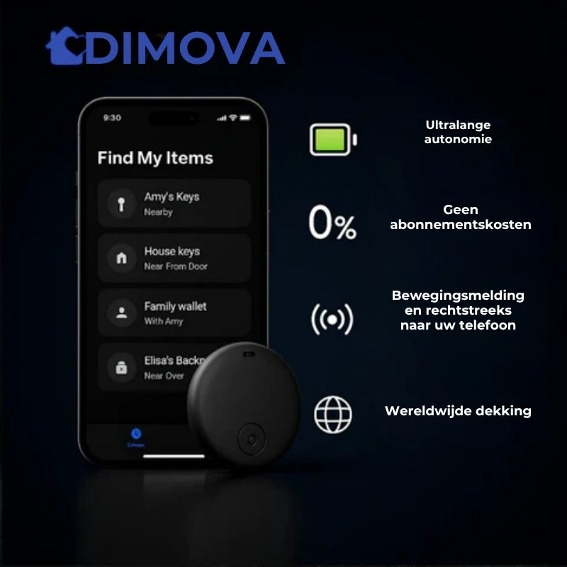 GP90 - Nauwkeurige GPS-tracker zonder abonnement (Android/Apple)