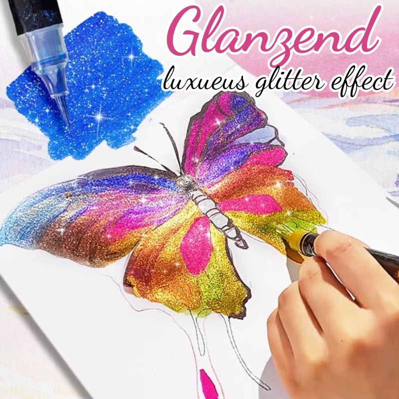 Artistieke Glitterpen Met Twee Kleuren