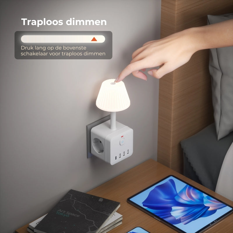 LED-lamp met outlet-adapter (EU/NL stopcontact)💡