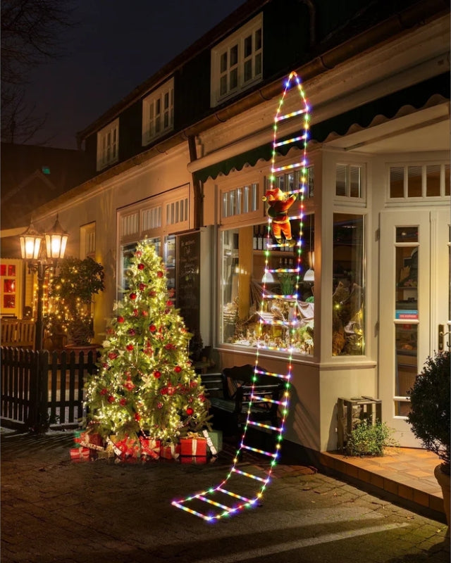 LED-kerstman klimladderlampjes 3 Meter β USB-aangedreven kerstdecoratie voor binnen en buiten (338 LED's, 8 modi) VNP