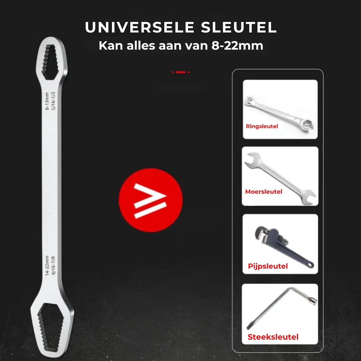 🔧 8-22mm Universele Moersleutel