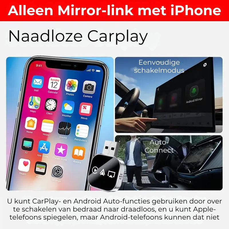 Draadloze Carplay Mirror Link-adapter