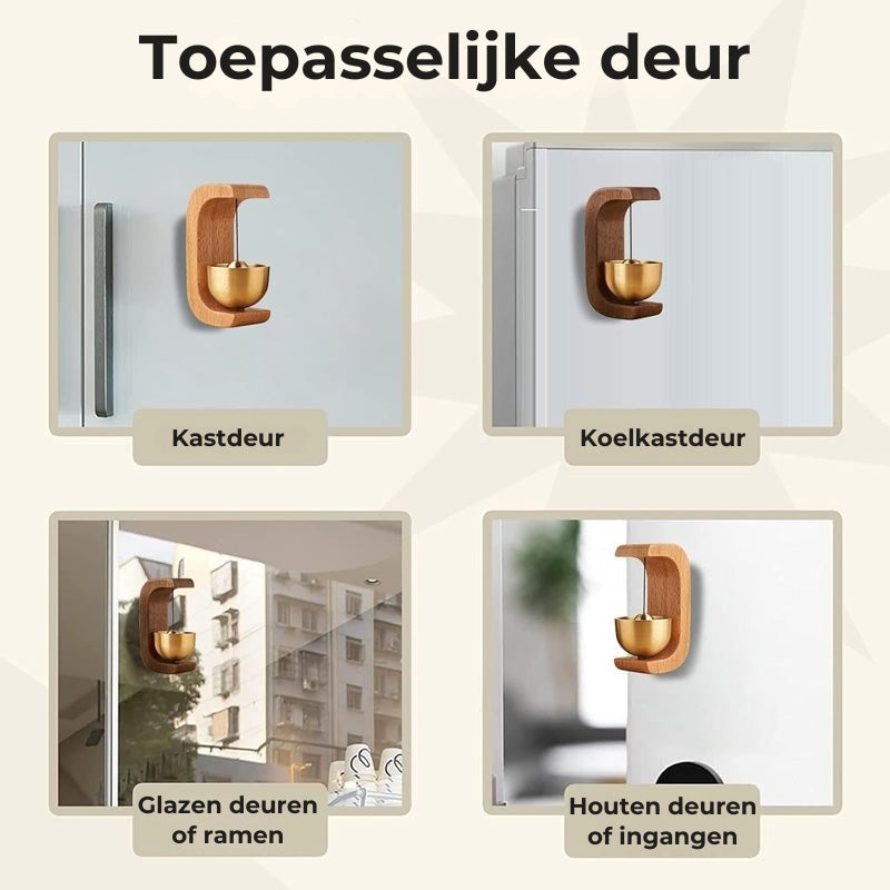 Magnetische houten windgong-deurbel
