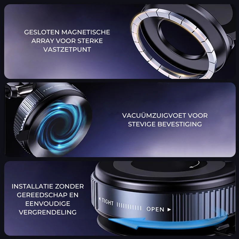 Opvouwbare magnetische autotelefoonhouder