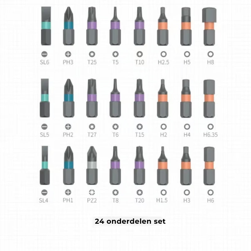 24-in-1 Compacte Schroevendraaierset