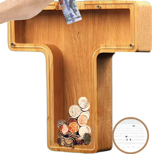 Spaarbank Letter - houten Cadeau voor Kinderen