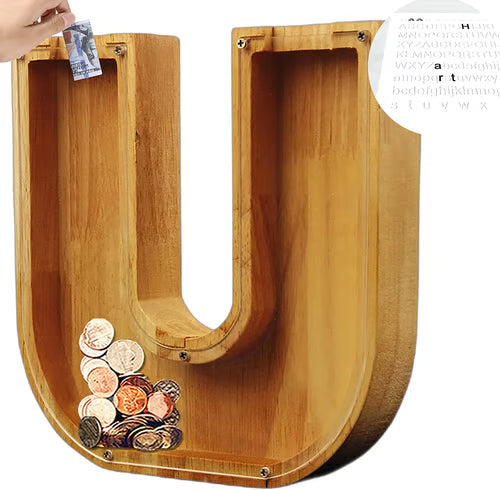 Spaarbank Letter - houten Cadeau voor Kinderen