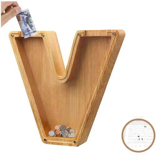 Spaarbank Letter - houten Cadeau voor Kinderen