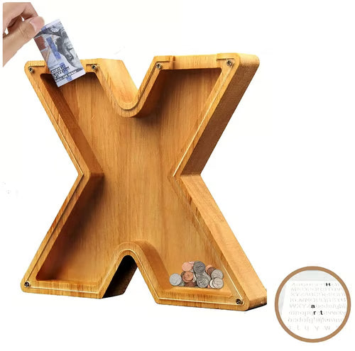 Spaarbank Letter - houten Cadeau voor Kinderen