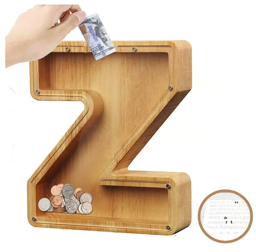 Spaarbank Letter - houten Cadeau voor Kinderen