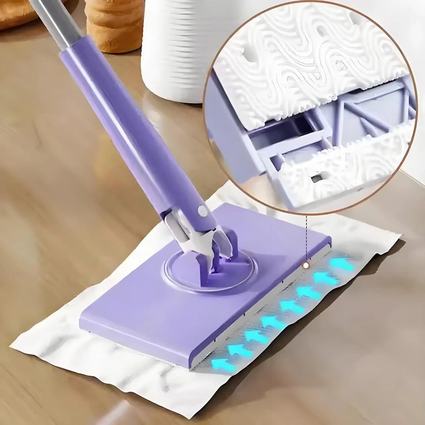Compacte minimop met hygiënische doekwisselfunctie