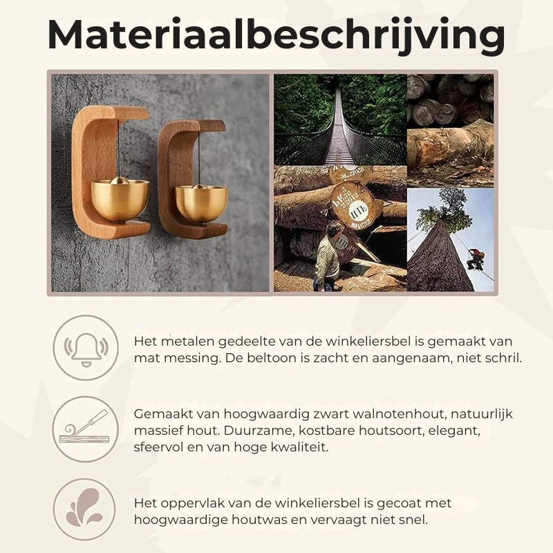 Magnetische houten windgong-deurbel