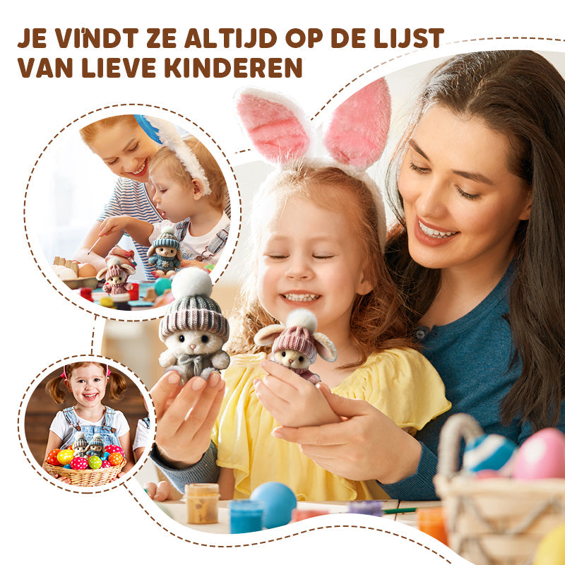 π Paasactie Handgemaakte Mini Konijnen Knuffeltjes