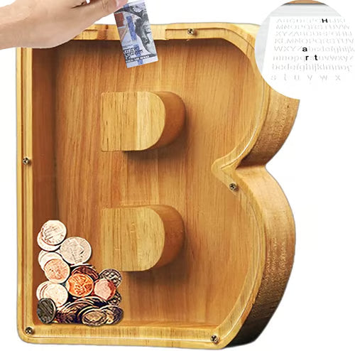Spaarbank Letter - houten Cadeau voor Kinderen