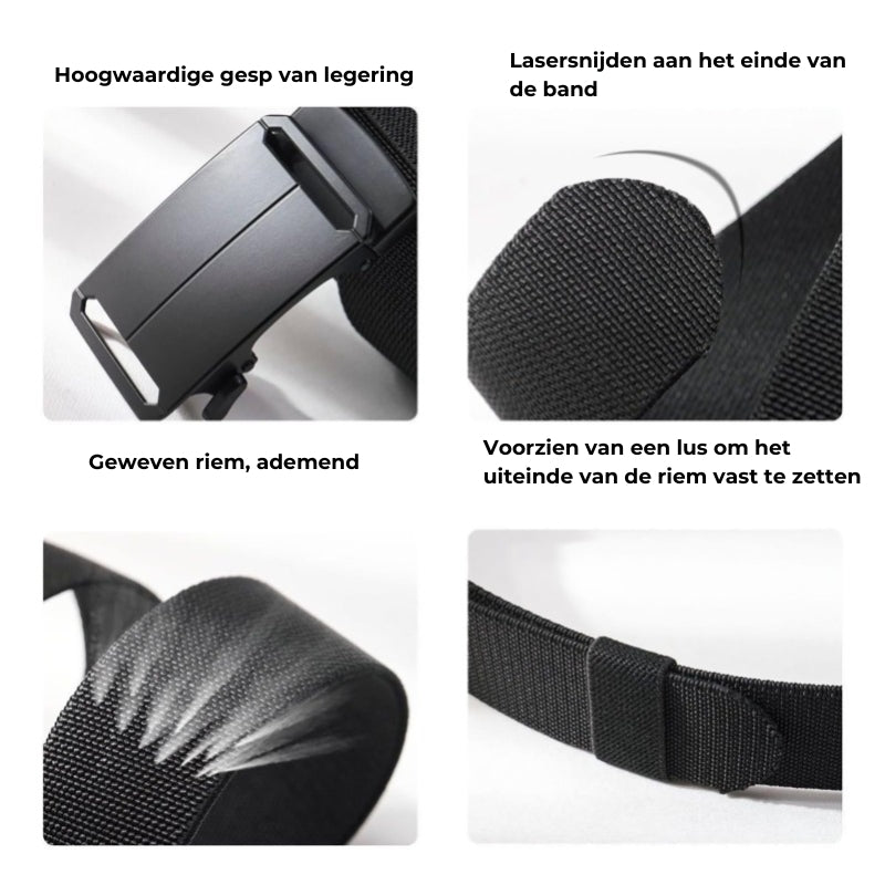 Stretch-fit Tactical Belt – Ultralichte Ratelriem voor Buiten, Werk en EDC