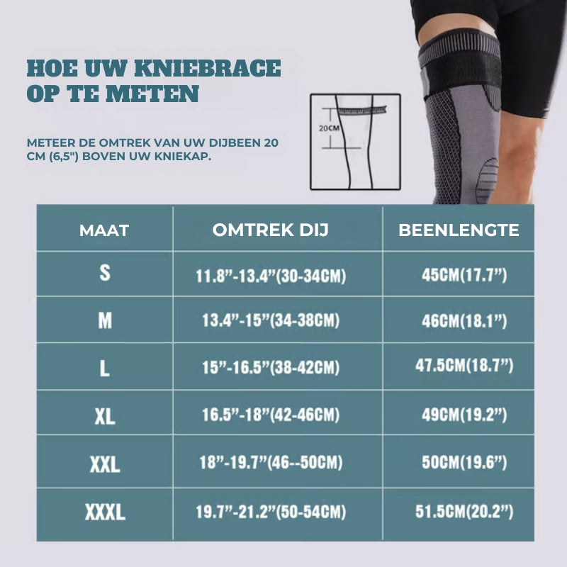 Lange kniecompressiemouw