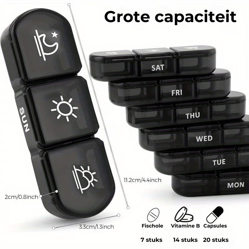 Draagbare Pillenorganizer, 7 dagen pillendoos