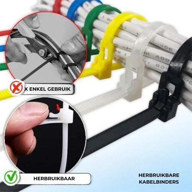 Herbruikbare kabelbinders (30 Stuks)