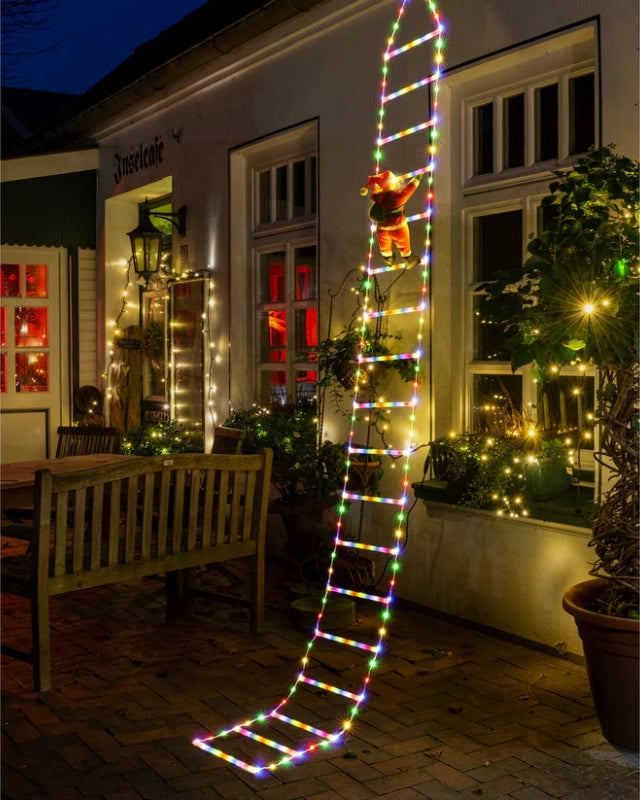 LED-kerstman klimladderlampjes 3 Meter β USB-aangedreven kerstdecoratie voor binnen en buiten (338 LED's, 8 modi) VNP