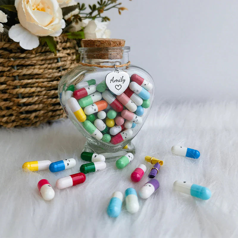 Cadeaufles met berichtcapsules