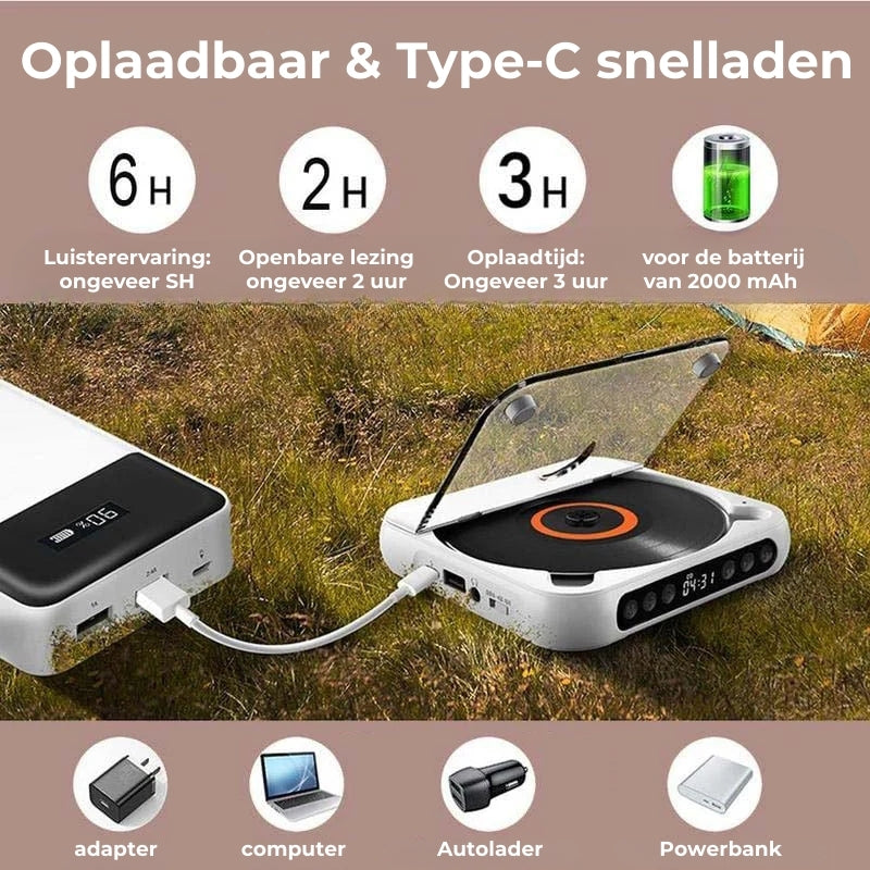 Draagbare cd-speler met Bluetooth