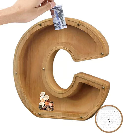 Spaarbank Letter - houten Cadeau voor Kinderen