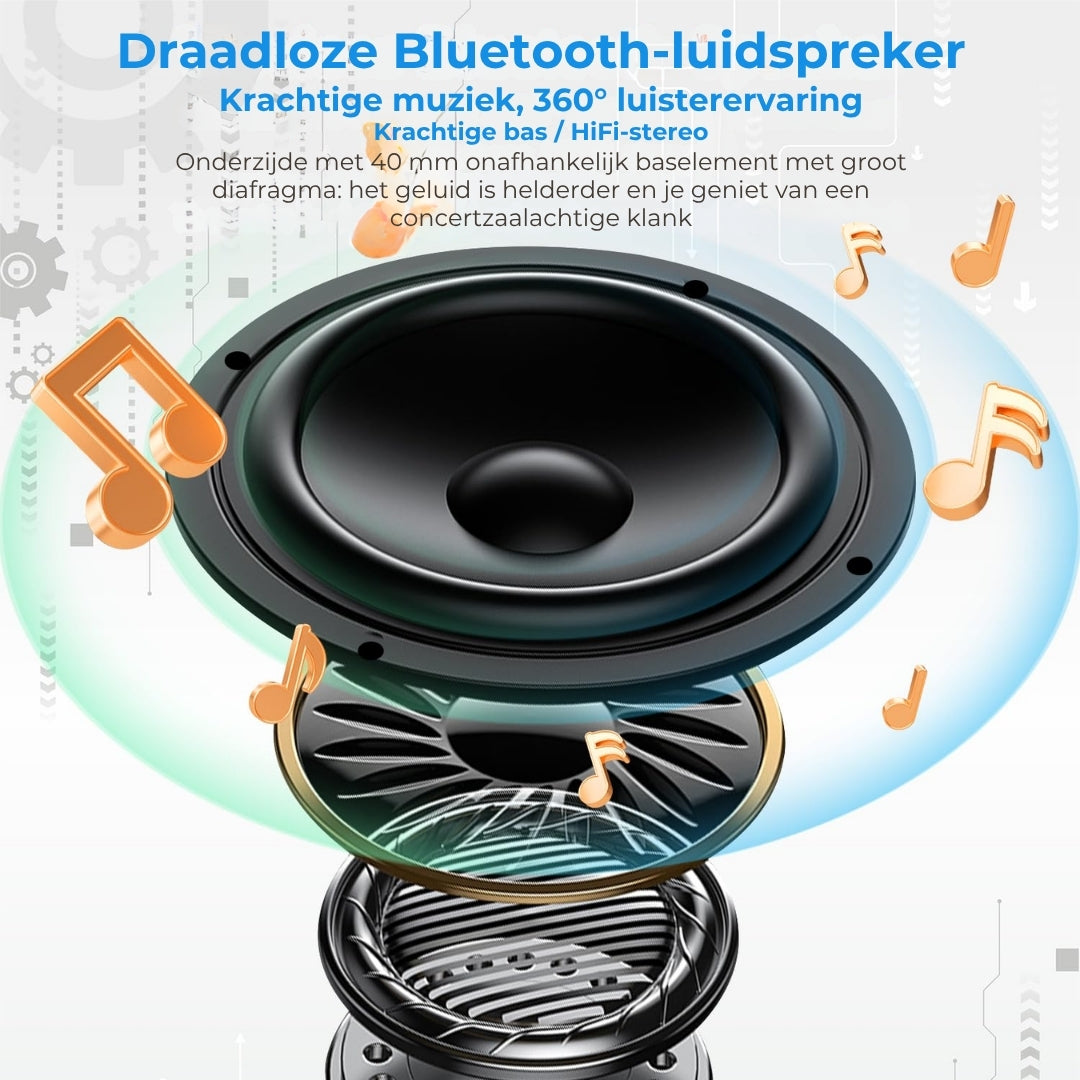 3-in-1 Opvouwbare Luidsprekerstandaard met Ingebouwde Powerbank