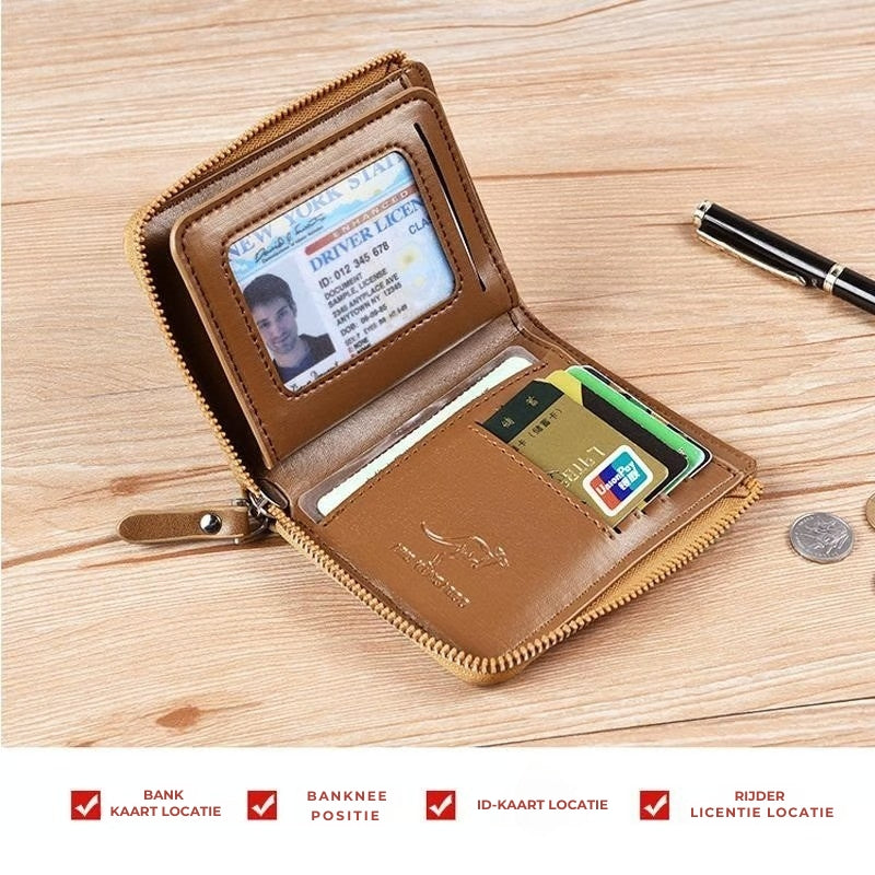 Leren Mannenportemonnee (RFID BEVEILIGD)