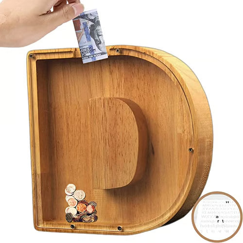 Spaarbank Letter - houten Cadeau voor Kinderen