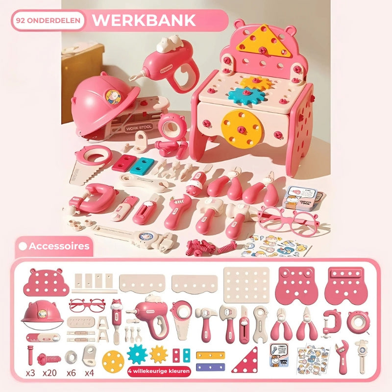 Kleine makersworkshop – Montessori Werktuigset ✨