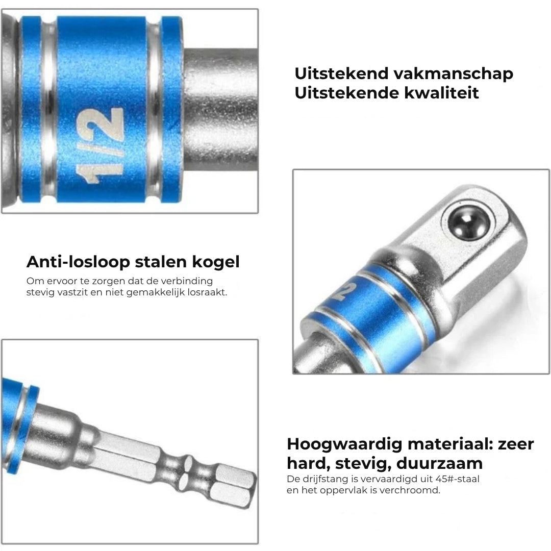 Set boor- en dopsleuteladapters