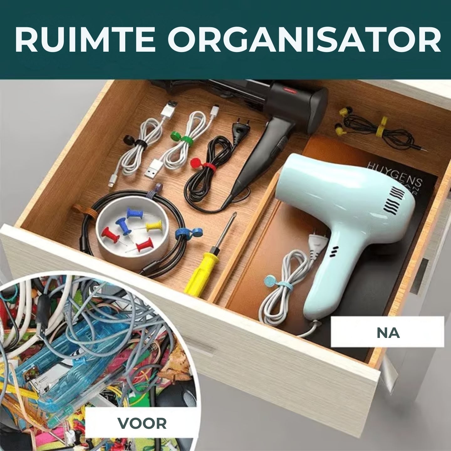 Magnetische Kabelbinders (3st)