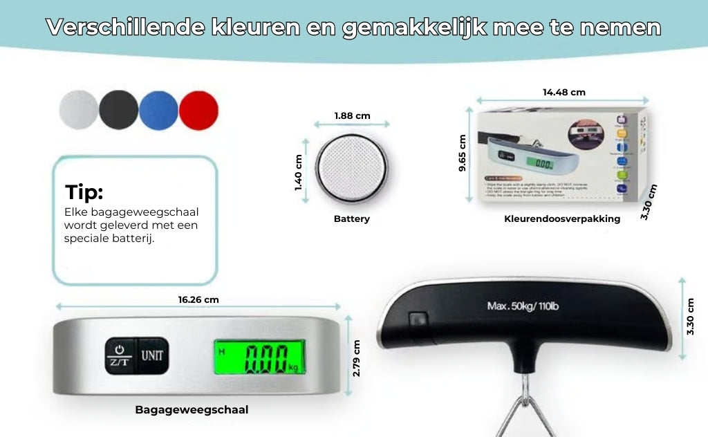 Draagbare digitale bagageweegschaal