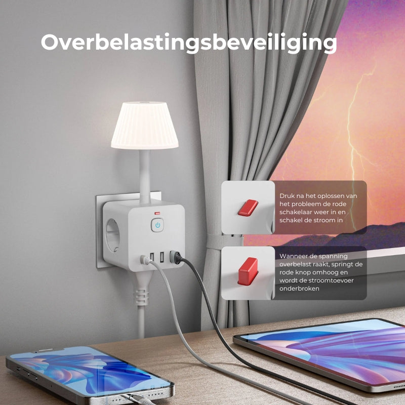 LED-lamp met outlet-adapter (EU/NL stopcontact)💡