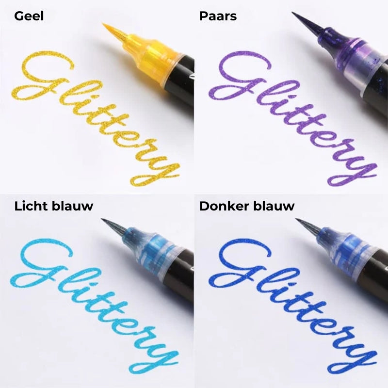 Artistieke Glitterpen Met Twee Kleuren