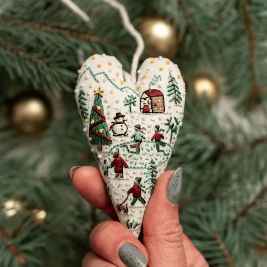 DIY Hartvormige Kerstversiering/versieringsset