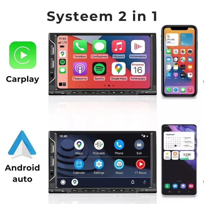 Adapter draadloos 2-in-1 CarPlay en Android Auto USB-stekker