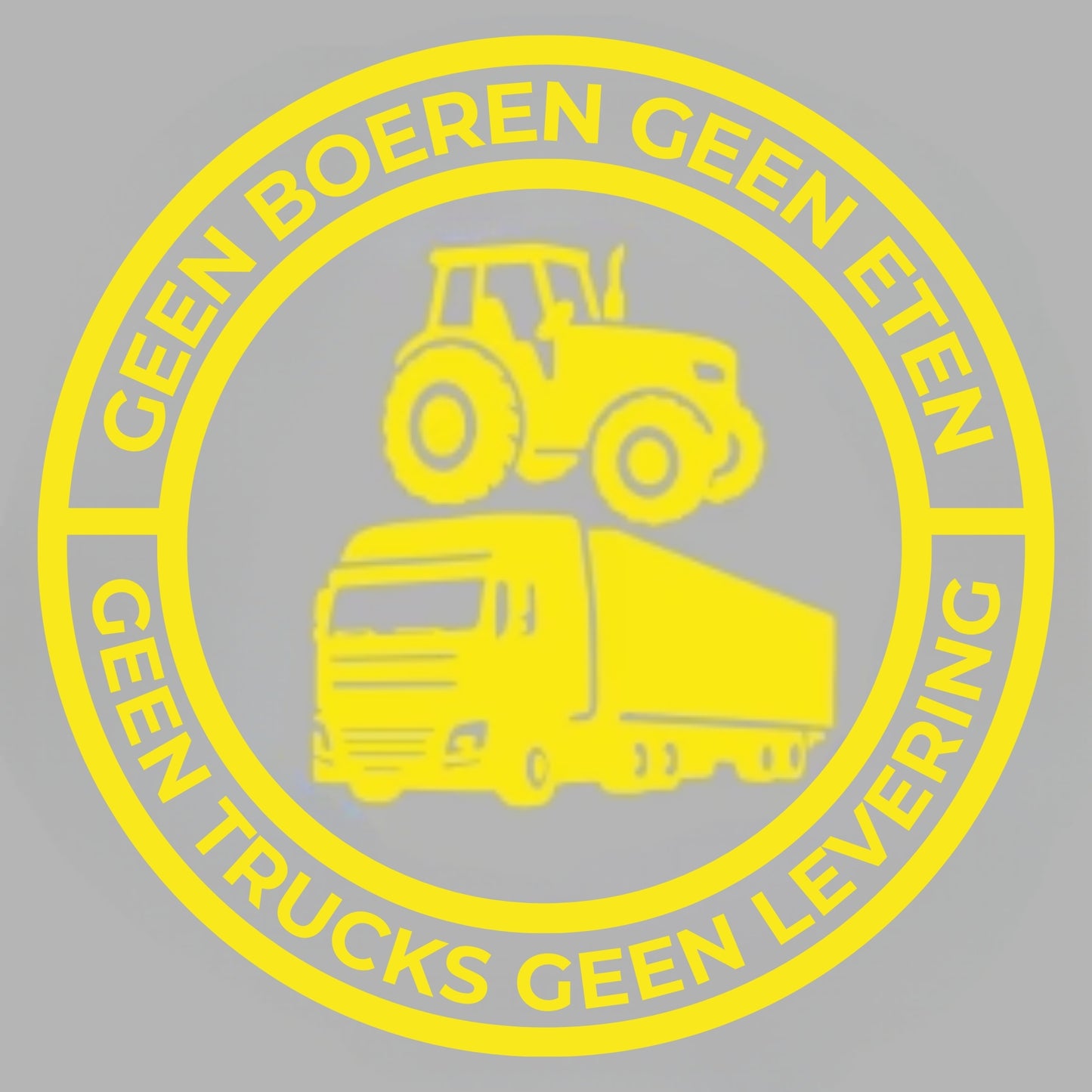 Geen boeren geen eten; geen trucks geen leveringen Vinylsticker – 140 mm sticker