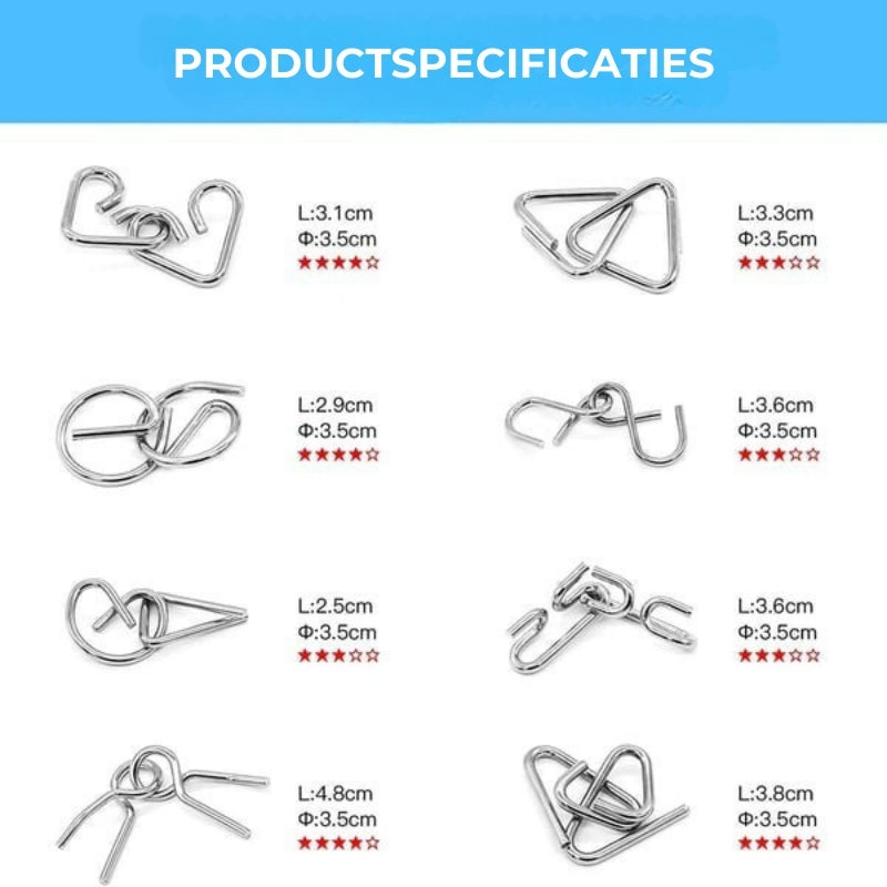 Hersenkraker Metalen Puzzelset