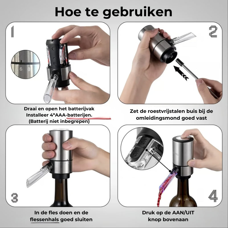 Elektrische Wijnbeluchter en -Schenker set