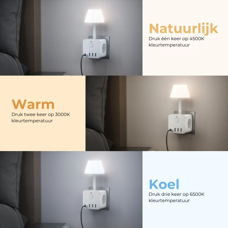 LED-lamp met outlet-adapter (EU/NL stopcontact)💡